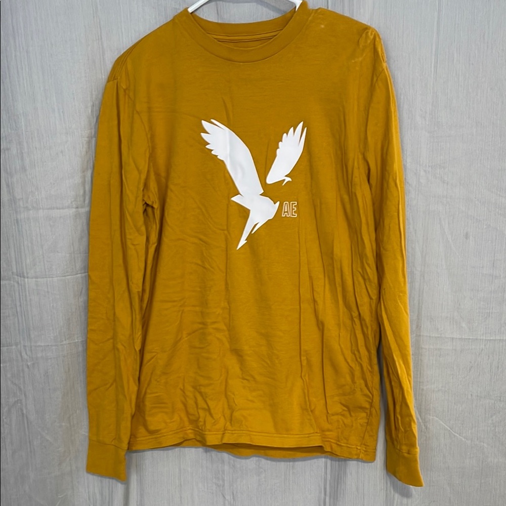 American Eagle Mustard Long Sleeve Shirt